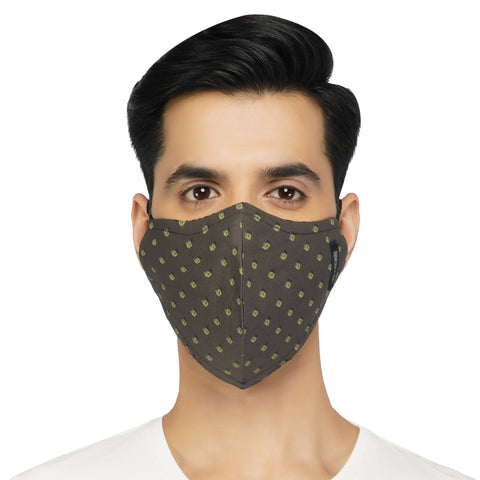 Suntop Designer Fashion Mask(Mens)-Pack of 2(Olive Brown)