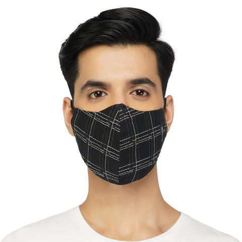 Suntop Designer Fashion Mask(Mens)-Pack of 2(Modern Check)