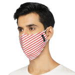 Suntop Designer Fashion Mask(Mens)-Pack of 2(Red Stripe)