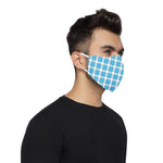 Suntop Designer Fashion Mask(Mens)-Pack of 2(Blue White Checkered)