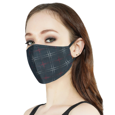 Suntop Designer Fashion Mask(Womens)-Pack of 2(Modern Check)